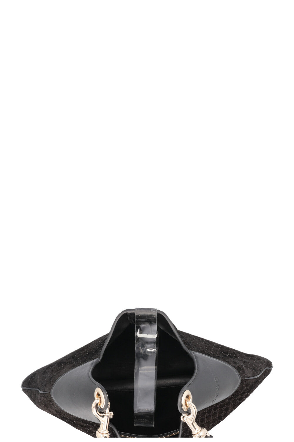 GUCCI B Shoulder Bag Suede Black