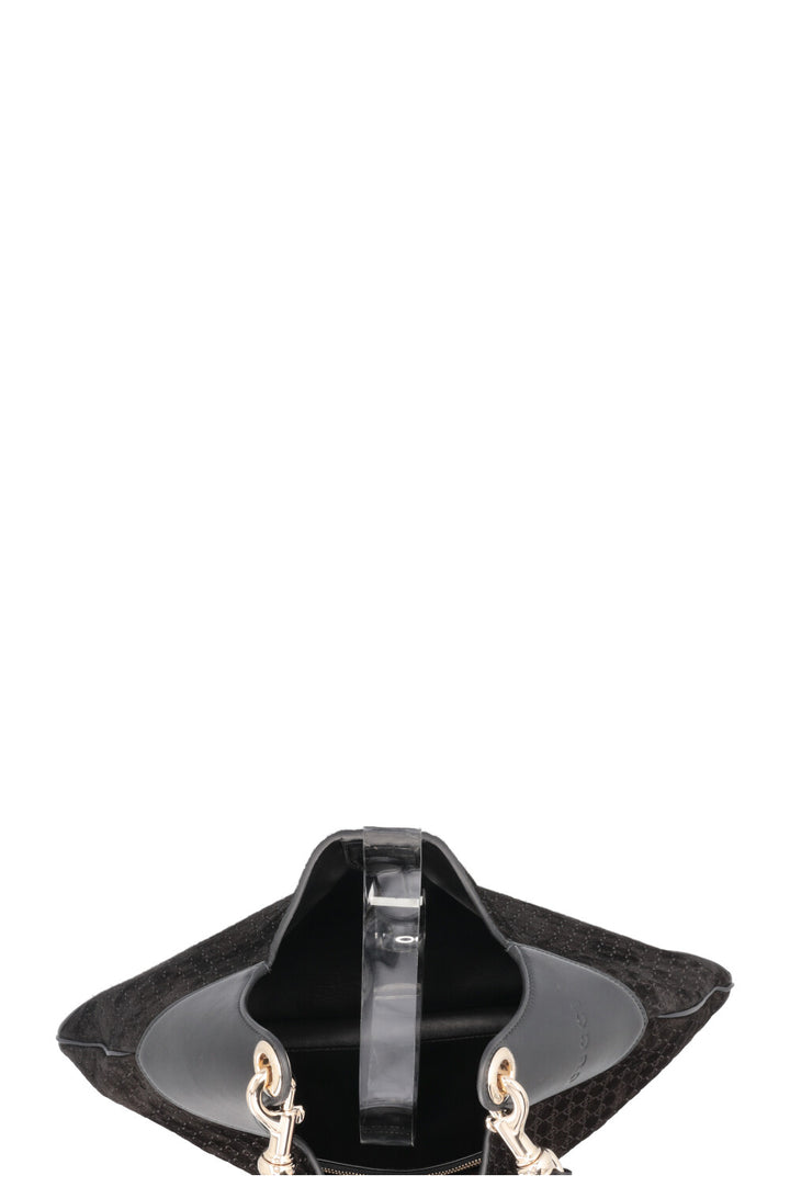 GUCCI B Shoulder Bag Suede Black