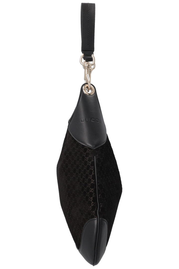 GUCCI B Shoulder Bag Suede Black