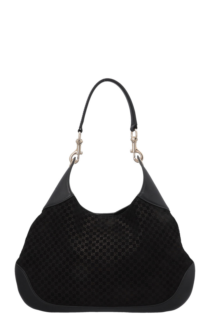 GUCCI B Shoulder Bag Suede Black
