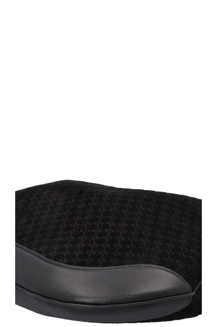 GUCCI B Shoulder Bag Suede Black