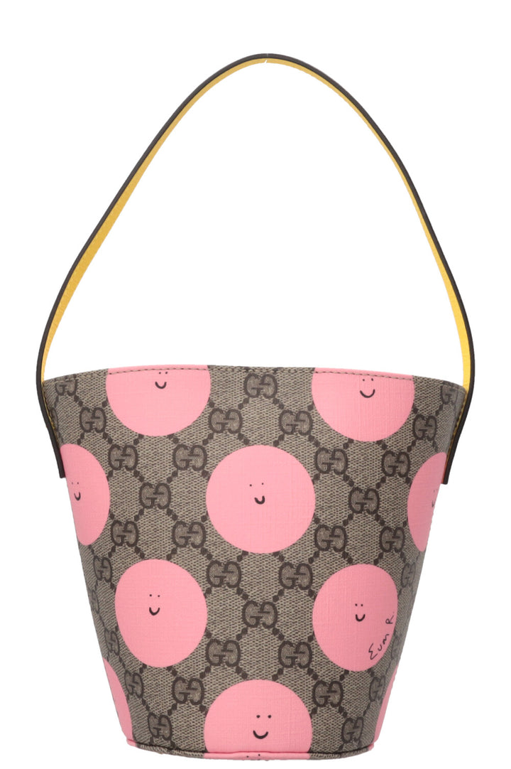Sac GG Supreme Smile imprimé toile GUCCI rose jaune