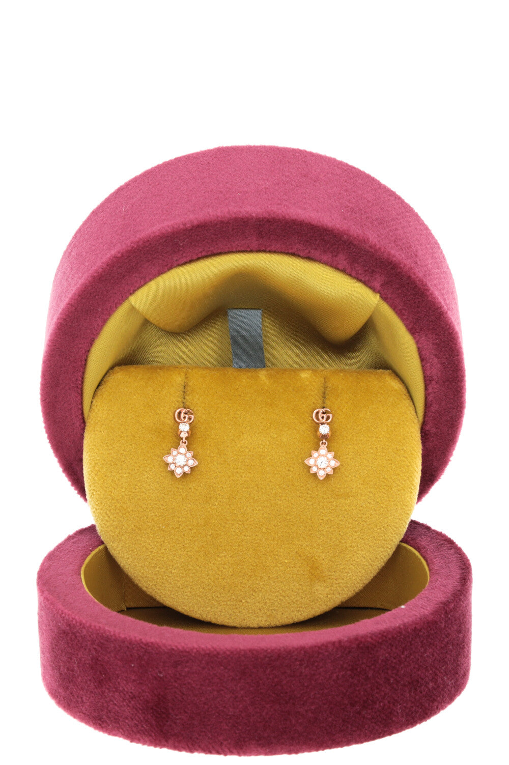 GUCCI Flora Diamond Earrings 18k Rose Gold