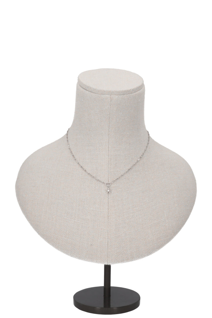 GUCCI Flora Diamond Necklace 18k White Gold