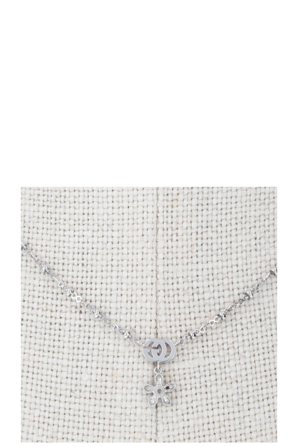 GUCCI Flora Diamond Necklace 18k White Gold