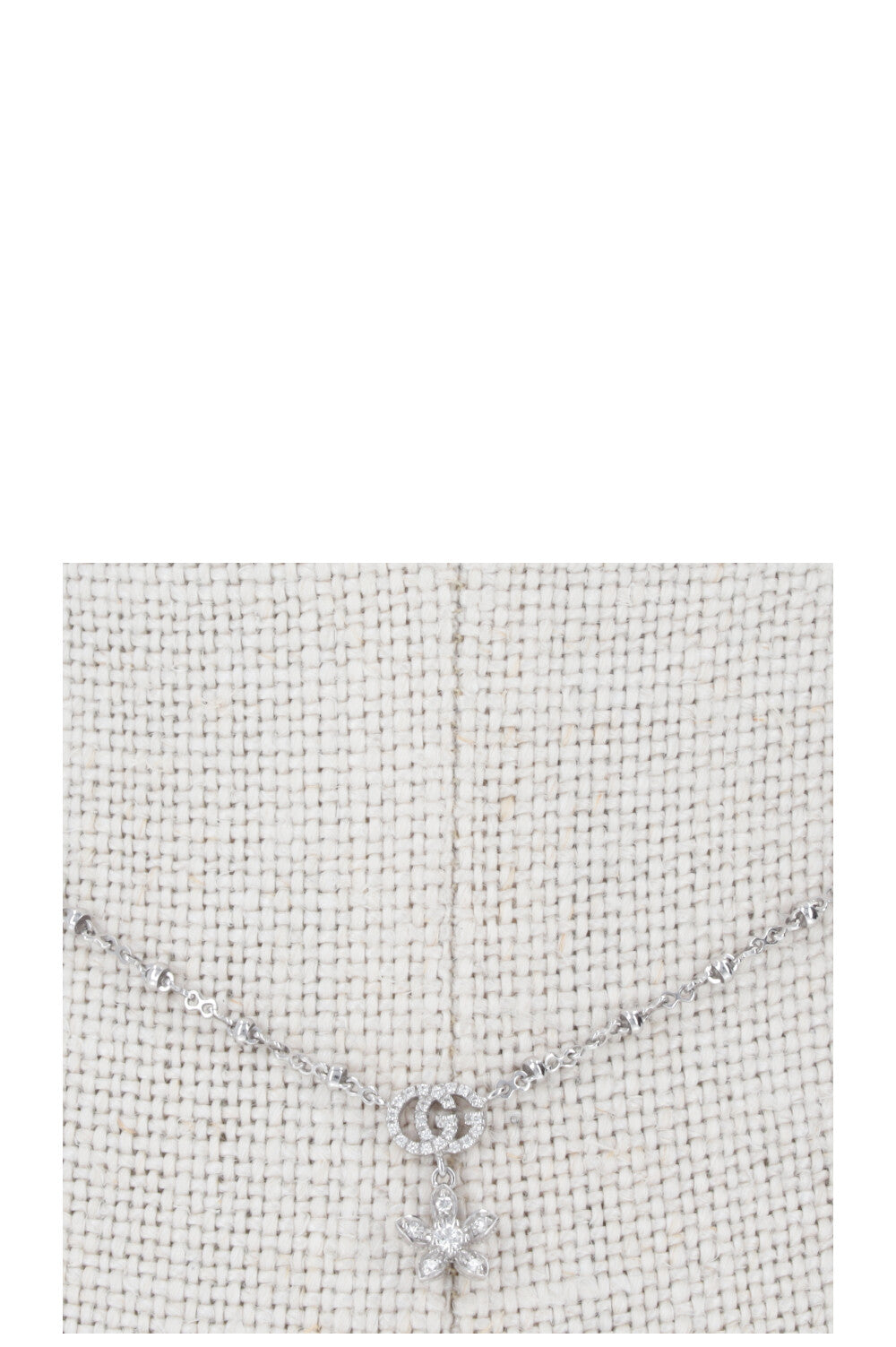 GUCCI Flora Diamond Necklace 18k White Gold