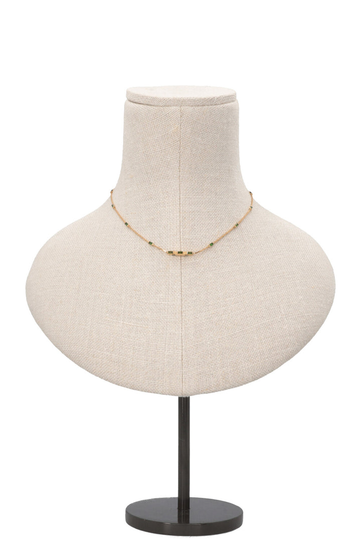 Collier GUCCI Link to Love en or 18 carats et émeraude.