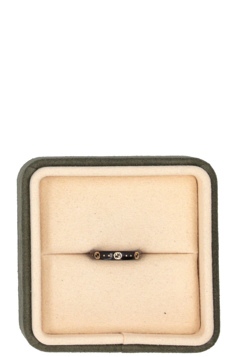 GUCCI Icon Interlocking GG Ring Black Gold