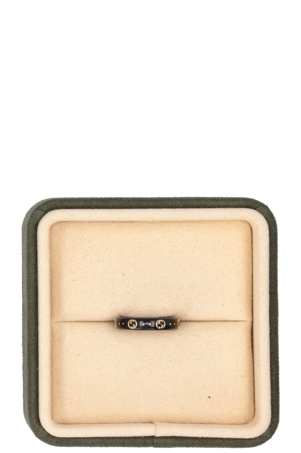 GUCCI Icon Interlocking GG Ring Black Gold