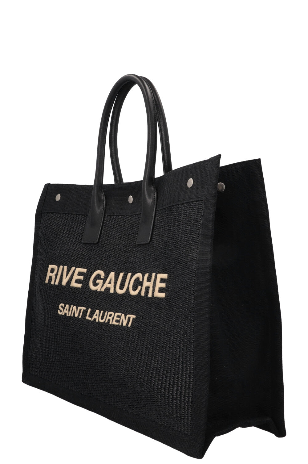 SAINT LAURENT Rive Gauche Large Raffia Noir