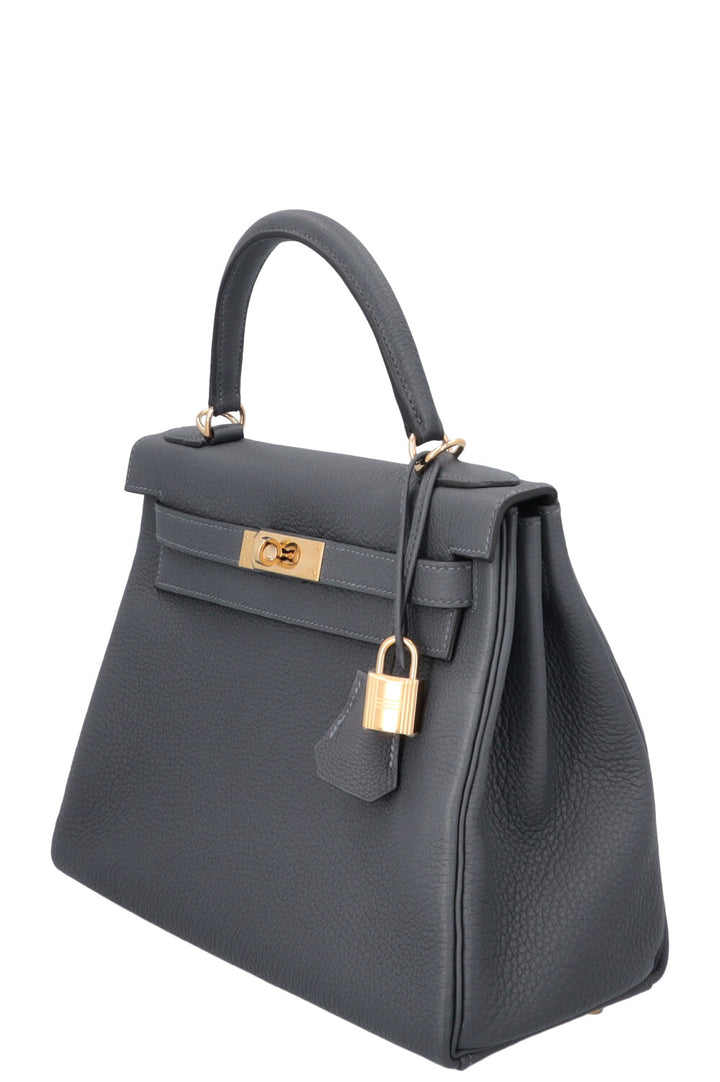 HERMÈS Kelly 28 Retourne Togo Gris Misty