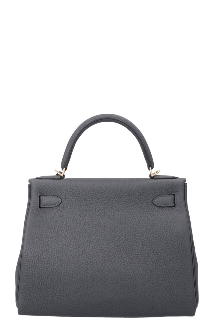HERMÈS Kelly 28 Retourne Togo Gris Misty