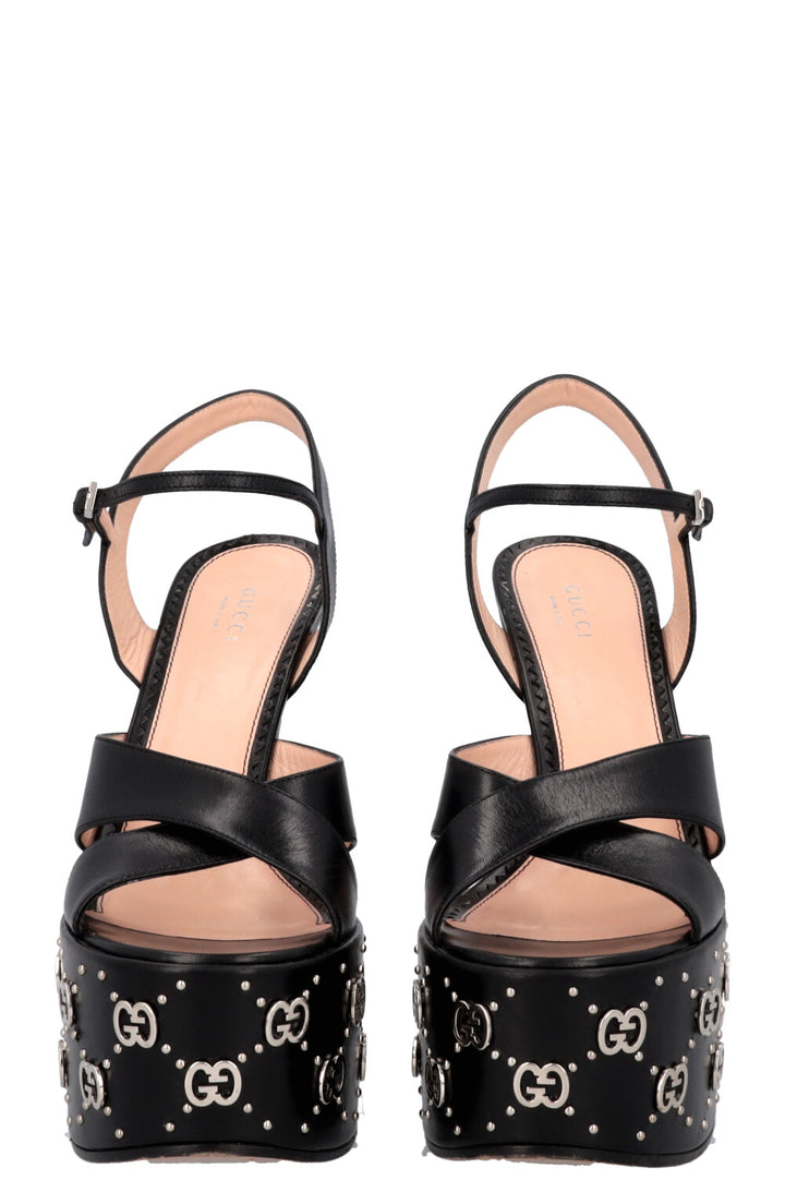 Escarpins à plateforme GUCCI en cuir GG noir
