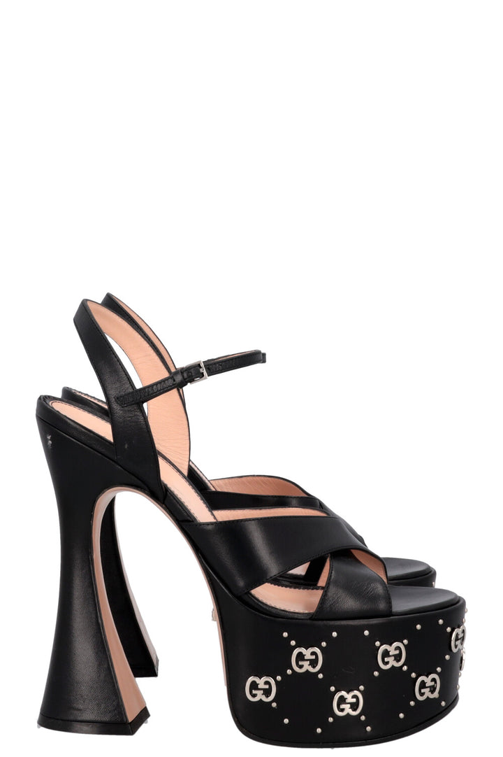 Escarpins à plateforme GUCCI en cuir GG noir