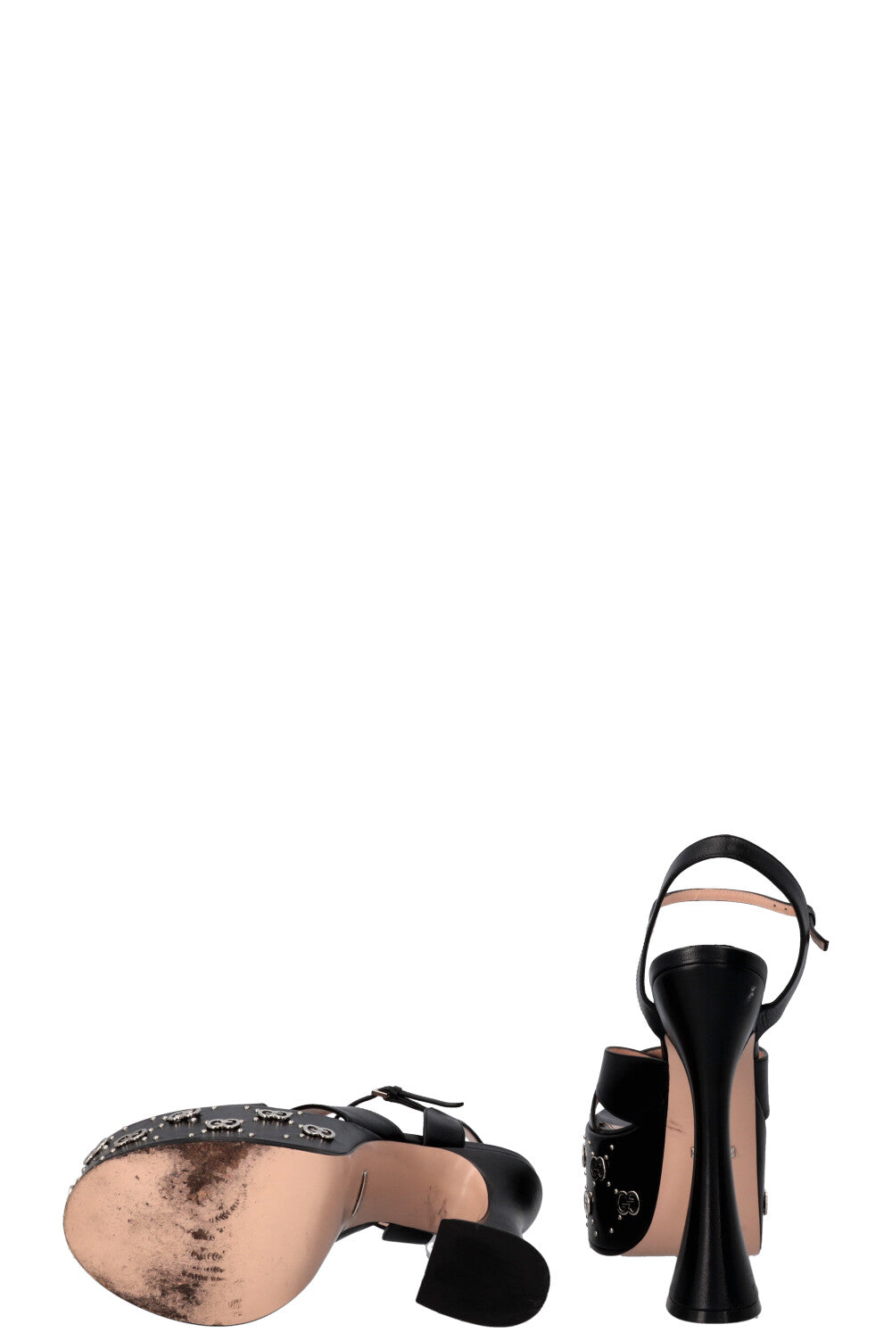 Escarpins à plateforme GUCCI en cuir GG noir