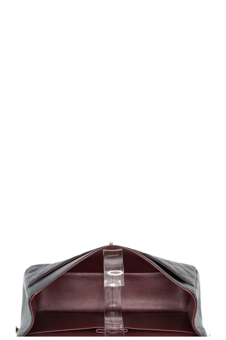 CHANEL Large Double Flap Bag Caviar Black