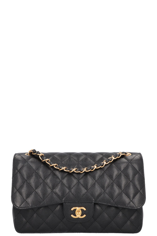 CHANEL Large Double Flap Bag Caviar Black