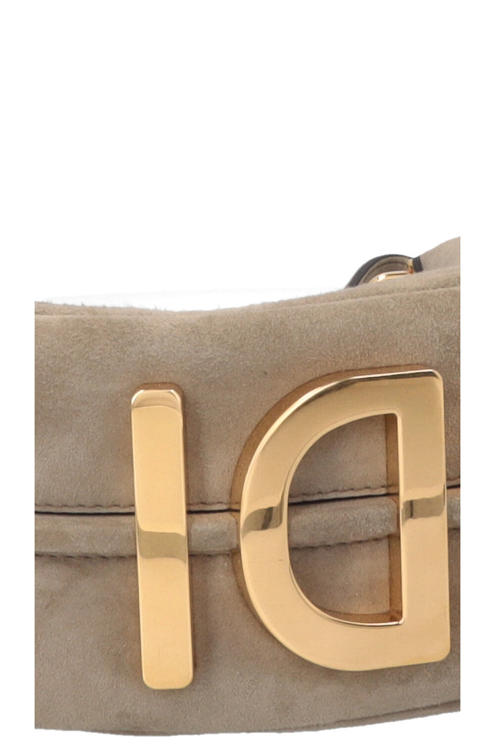 FENDI Fendigraphy Small Hand Bag Suede Beige