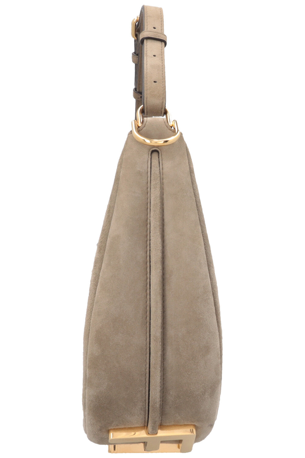 FENDI Fendigraphy Small Hand Bag Suede Beige