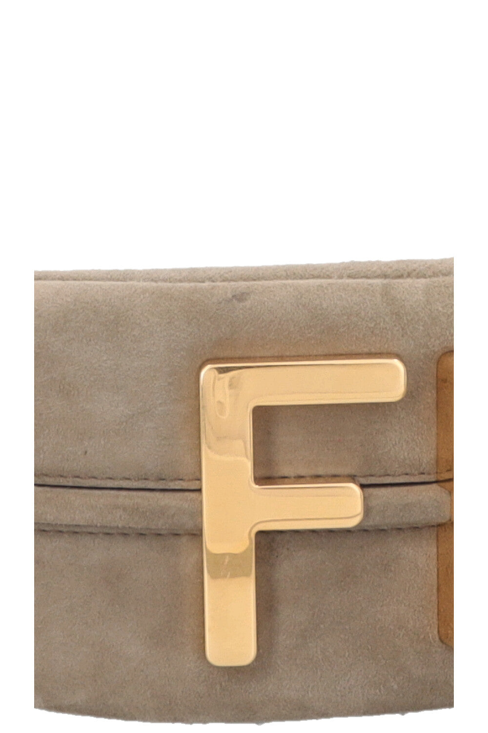 FENDI Fendigraphy Small Hand Bag Suede Beige