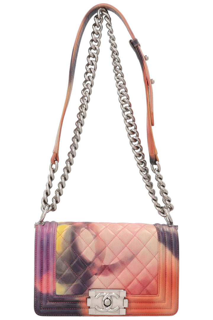 CHANEL Flower Power Boy Bag Small Leather Multicolor