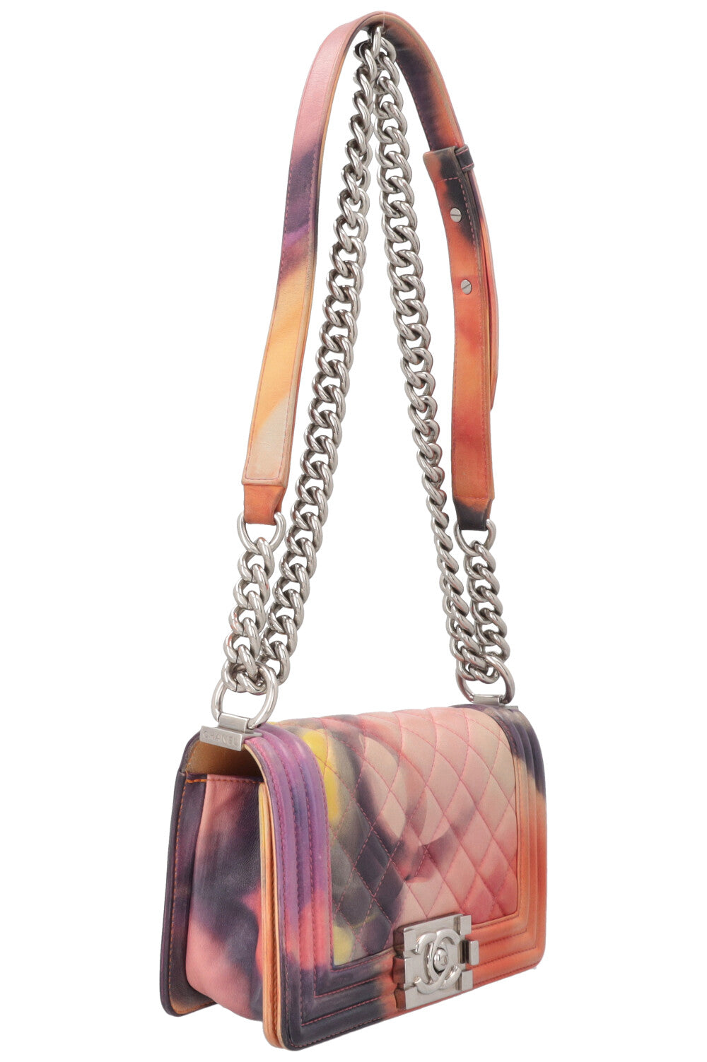 CHANEL Flower Power Boy Bag Small Leather Multicolor