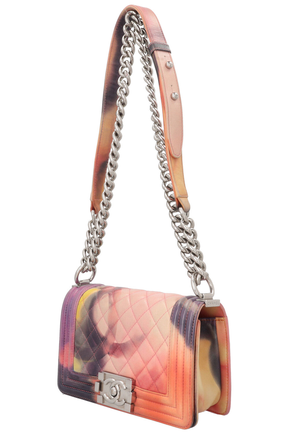 CHANEL Flower Power Boy Bag Small Leather Multicolor