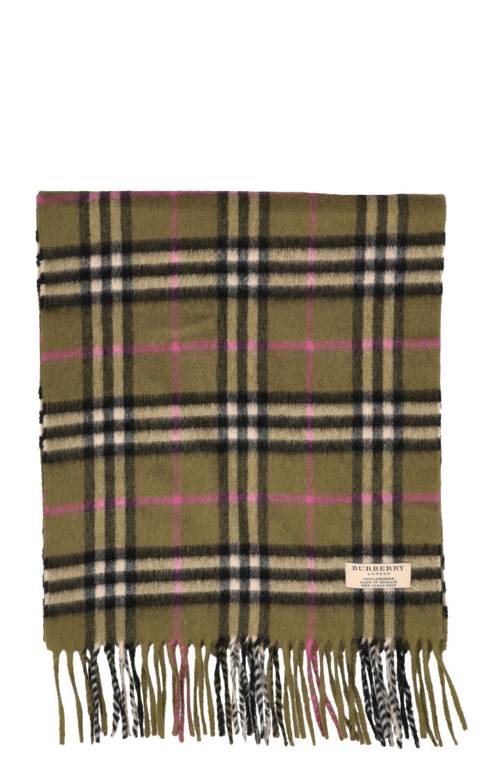 BURBERRY Nova Check Scarf Cashmere Green