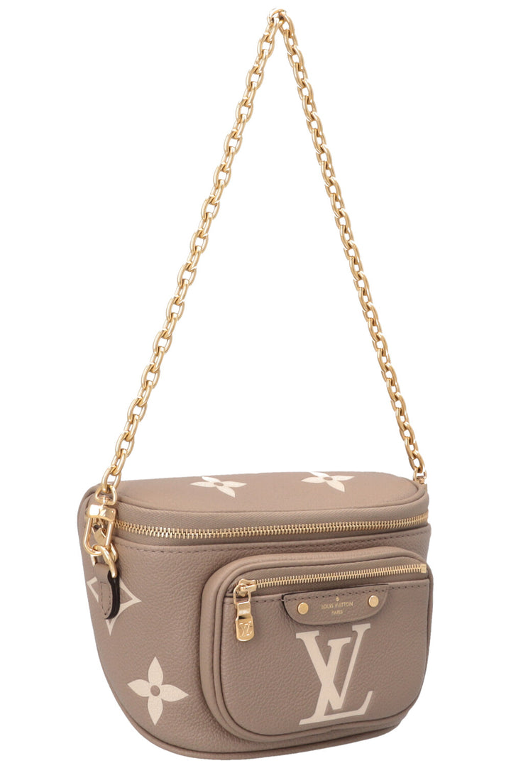 LOUIS VUITTON Mini Bum Bag Giant Monogram Taupe