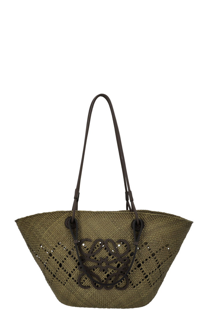LOEWE Anagram Raffia Tote Bag Brown