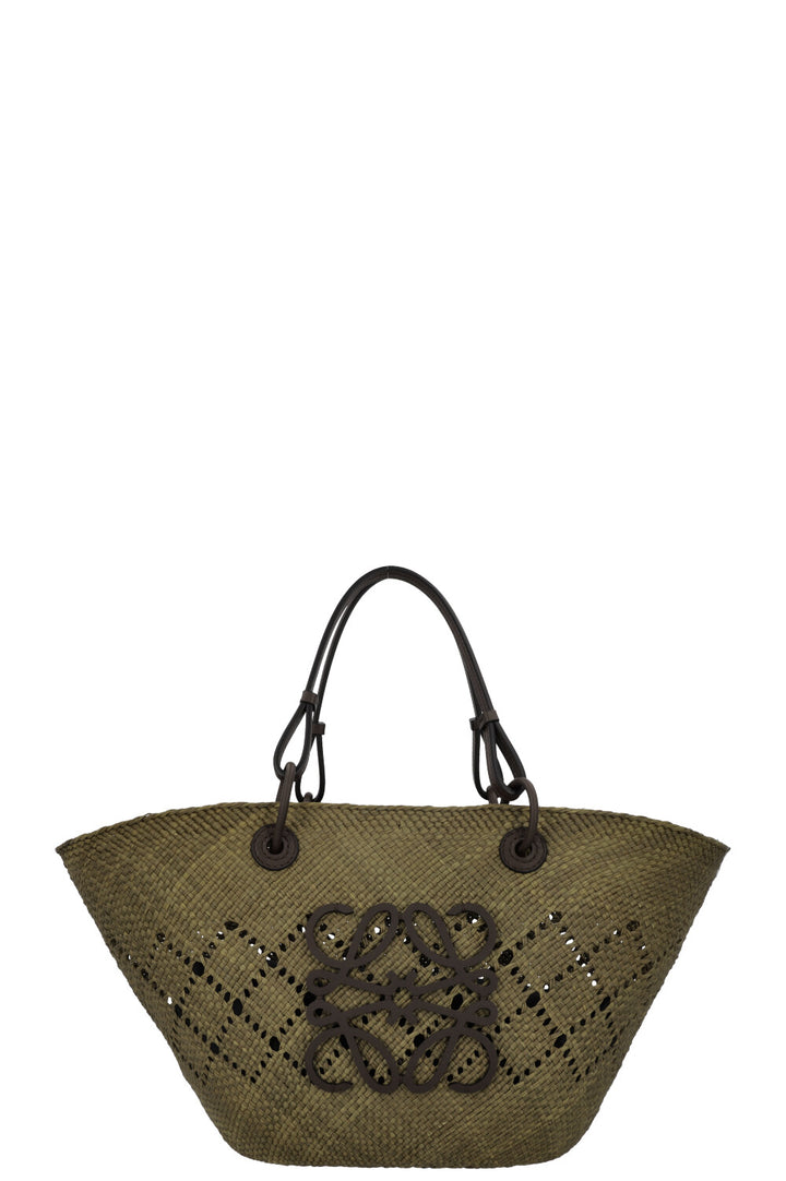 LOEWE Anagram Raffia Tote Bag Brown