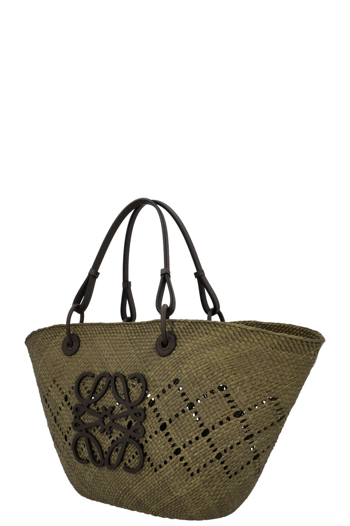 LOEWE Anagram Raffia Tote Bag Brown