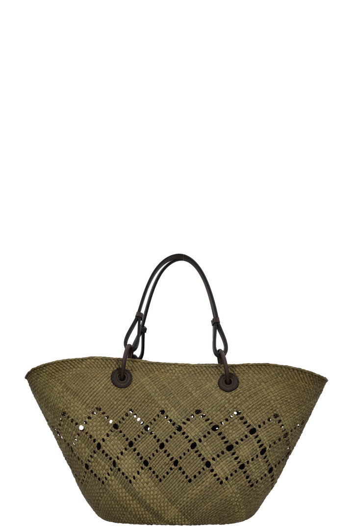LOEWE Anagram Raffia Tote Bag Brown