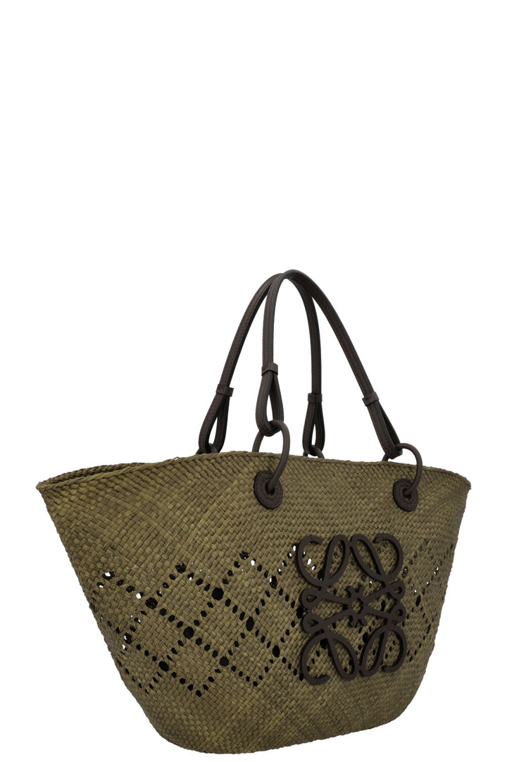 LOEWE Anagram Raffia Tote Bag Brown