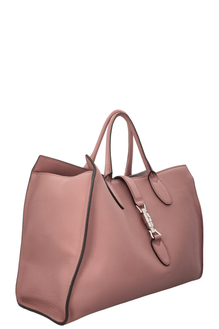 GUCCI Jackie Soft Tote Bag Rose Foncé