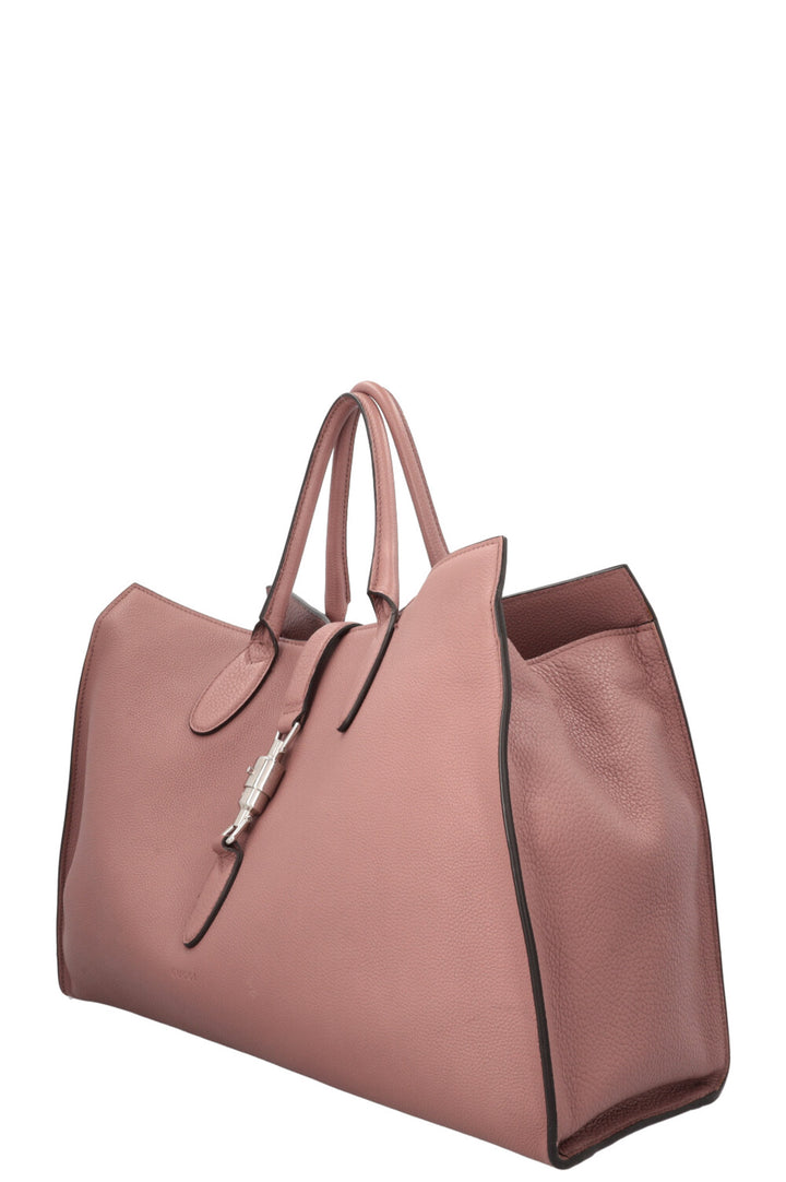 GUCCI Jackie Soft Tote Bag Rose Foncé