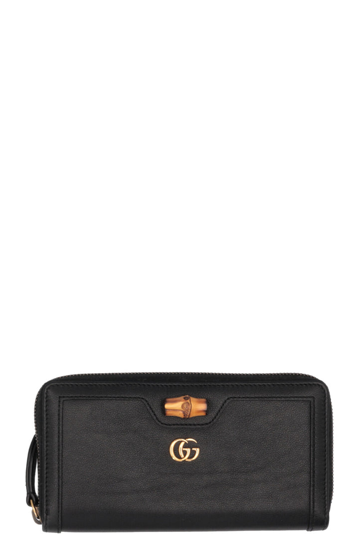 Portefeuille zippé en bambou noir GUCCI