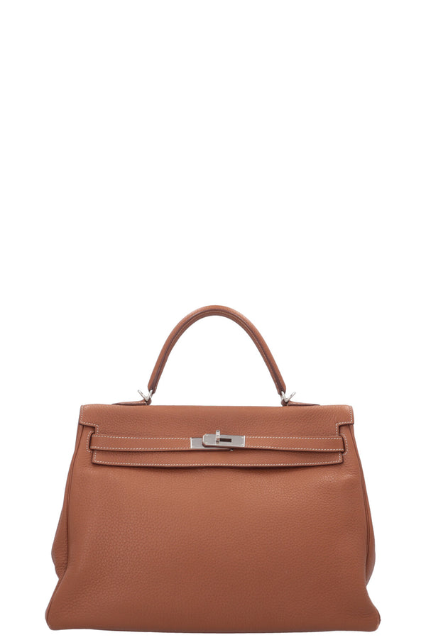 HERMÈS Kelly 35 Retourné Gold Togo
