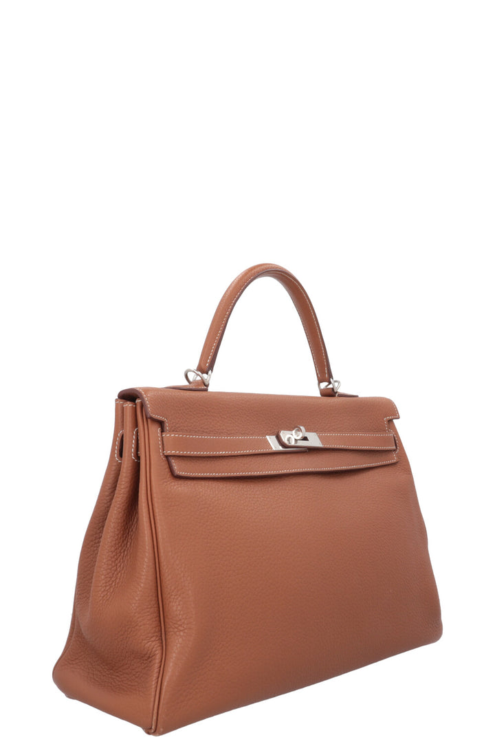 HERMÈS Kelly 35 Retourne Gold Togo