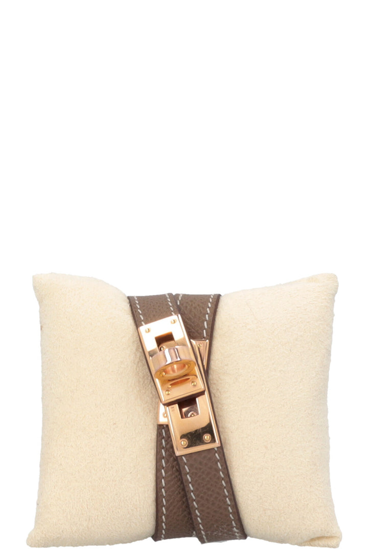 HERMÈS Kelly Double Tour Bracelet Etoupe Epsom
