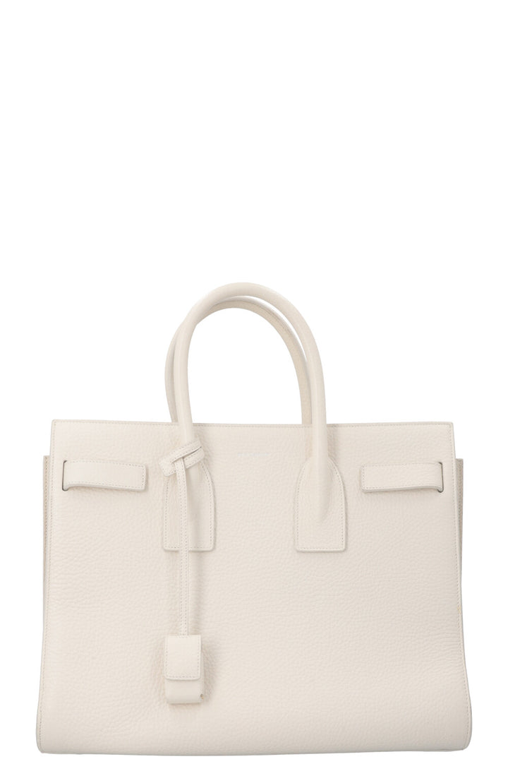SAINT LAURENT Small Sac De Jour Bag Leather White