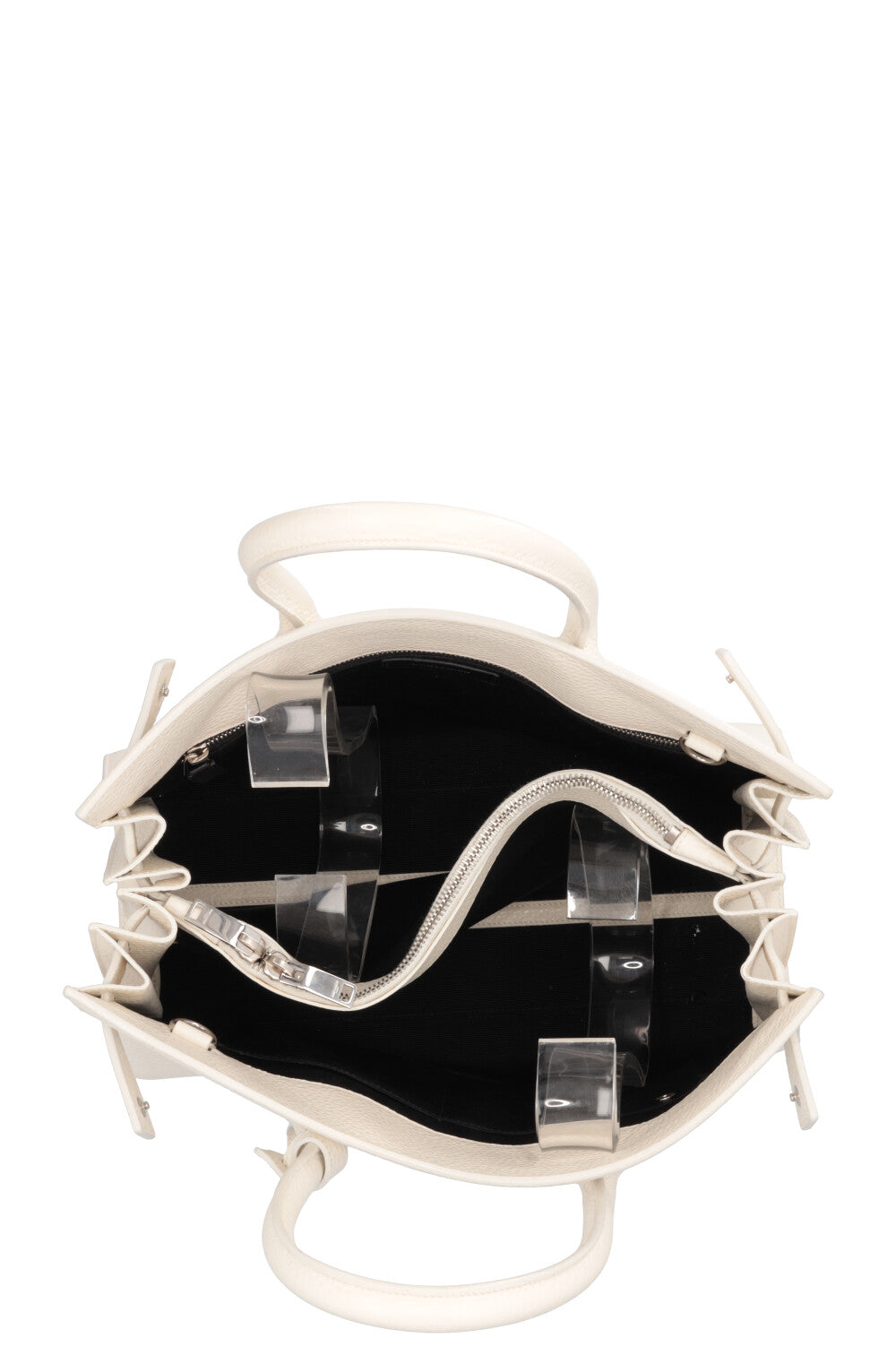 SAINT LAURENT Small Sac De Jour Bag Leather White