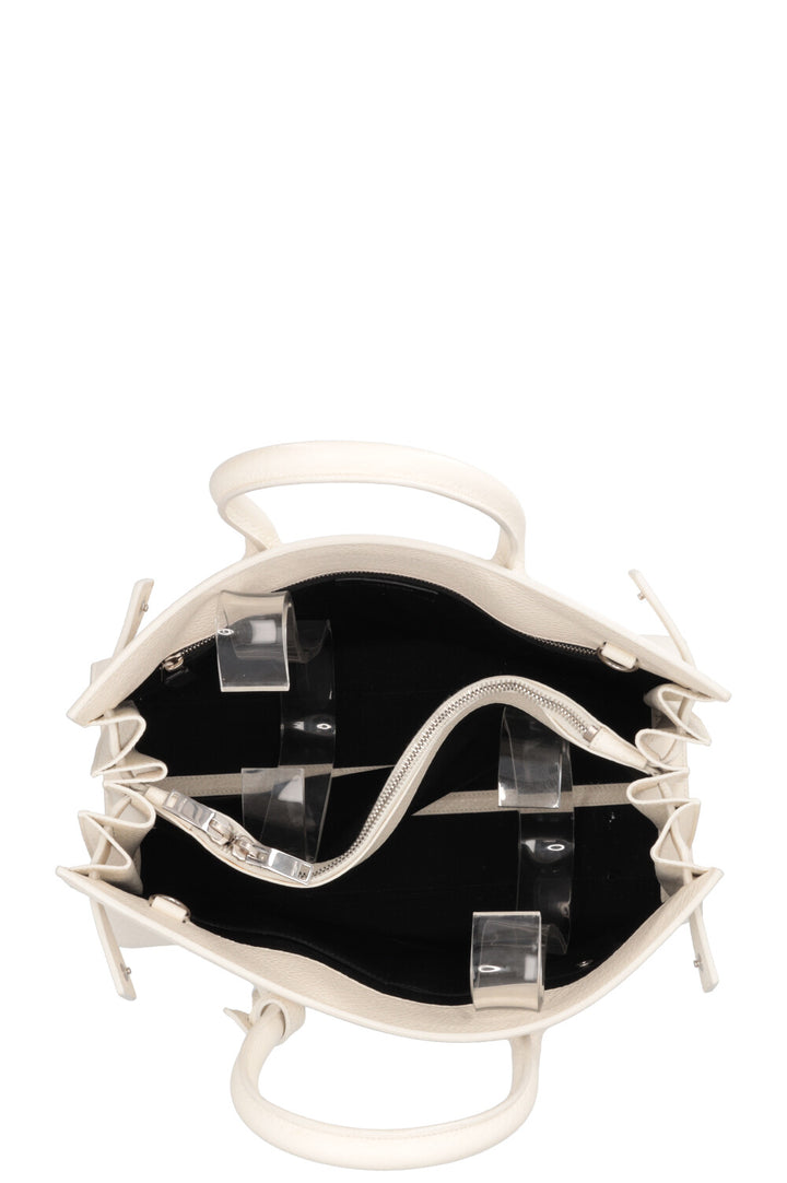SAINT LAURENT Small Sac De Jour Bag Leather White