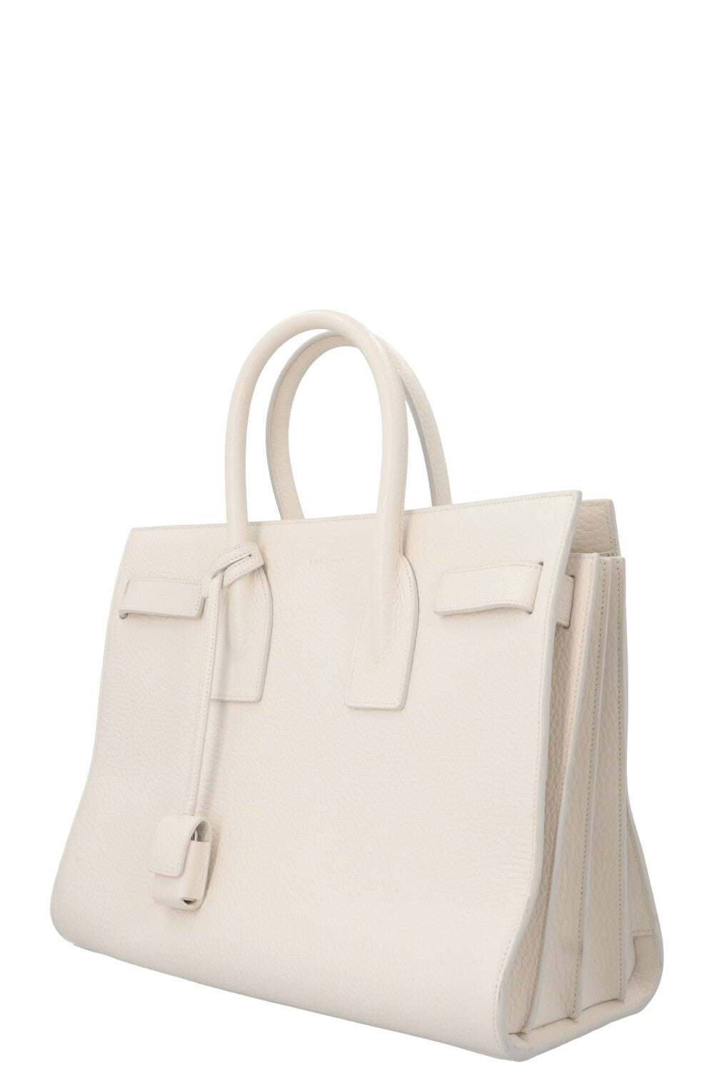 SAINT LAURENT Small Sac De Jour Bag Leather White