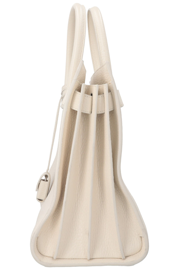 SAINT LAURENT Small Sac De Jour Bag Leather White