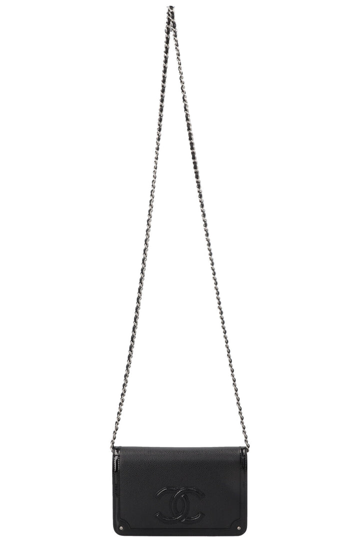 CHANEL Coco Mark WOC Caviar Vernis Noir