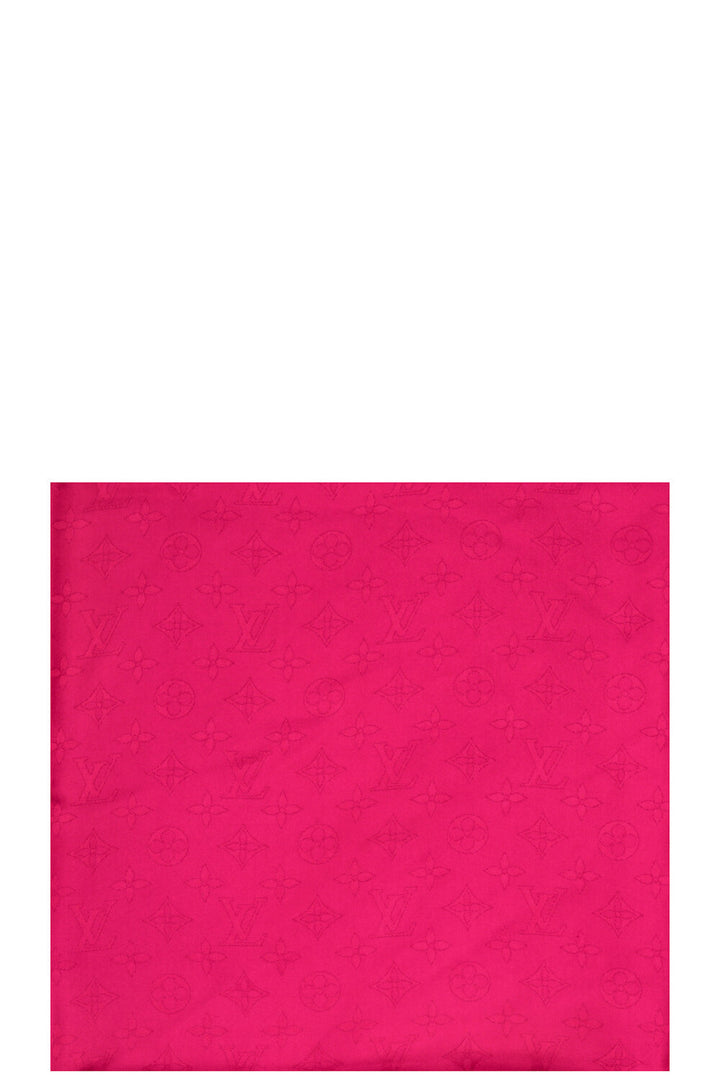 LOUIS VUITTON Fringed MNG Scarf Pink