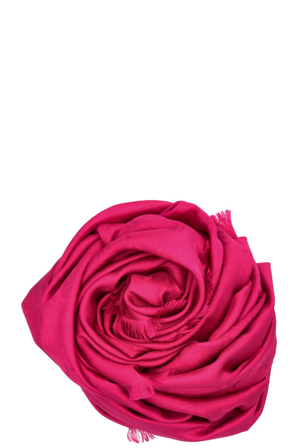LOUIS VUITTON Fringed MNG Scarf Pink