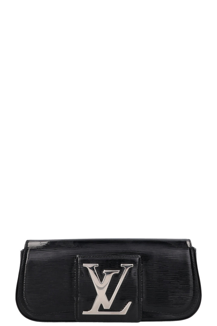 LOUIS VUITTON Sobe Clutch Epi Patent Black