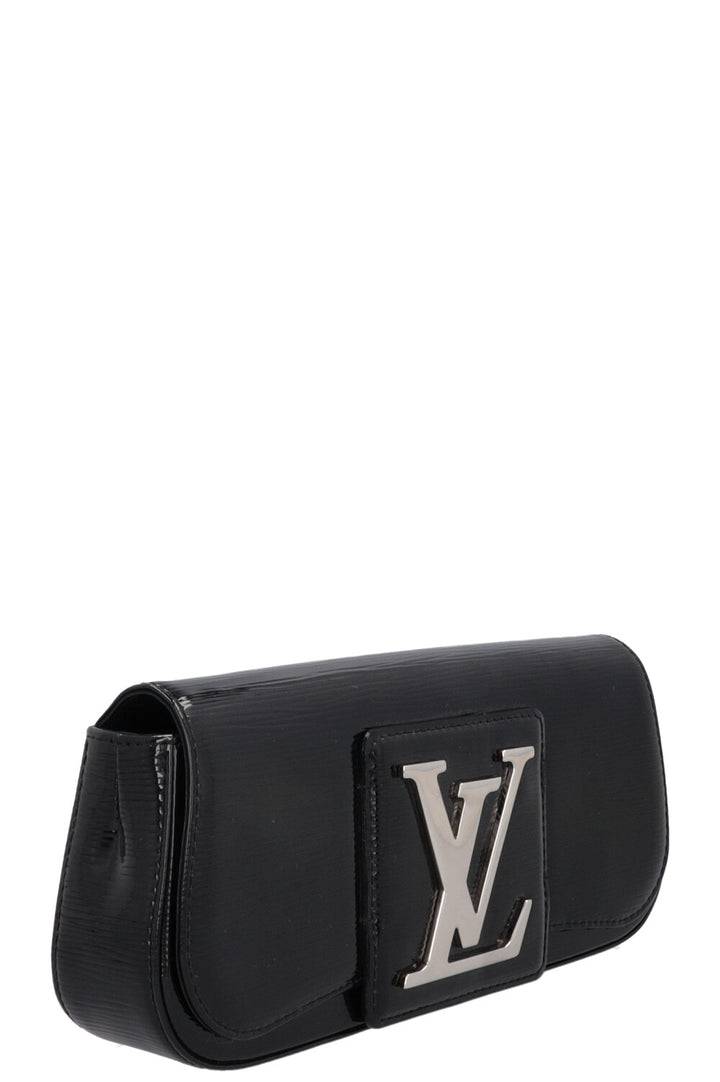 LOUIS VUITTON Sobe Clutch Epi Patent Black